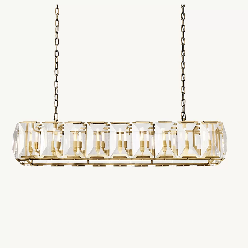 Crystal Rectangular Chandelier 41½″ - 60½"