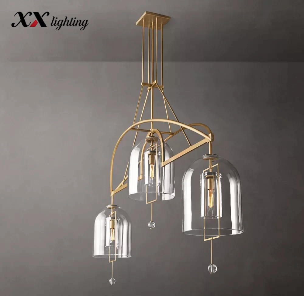 Fulcrum Grand Linear Chandelier 61″ - 85″, Satin Nickel