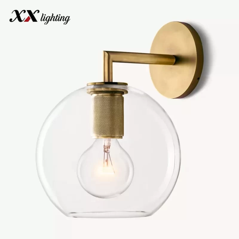 Utilitaire Globe Shade Sconce - 7½″, Polished Nickel