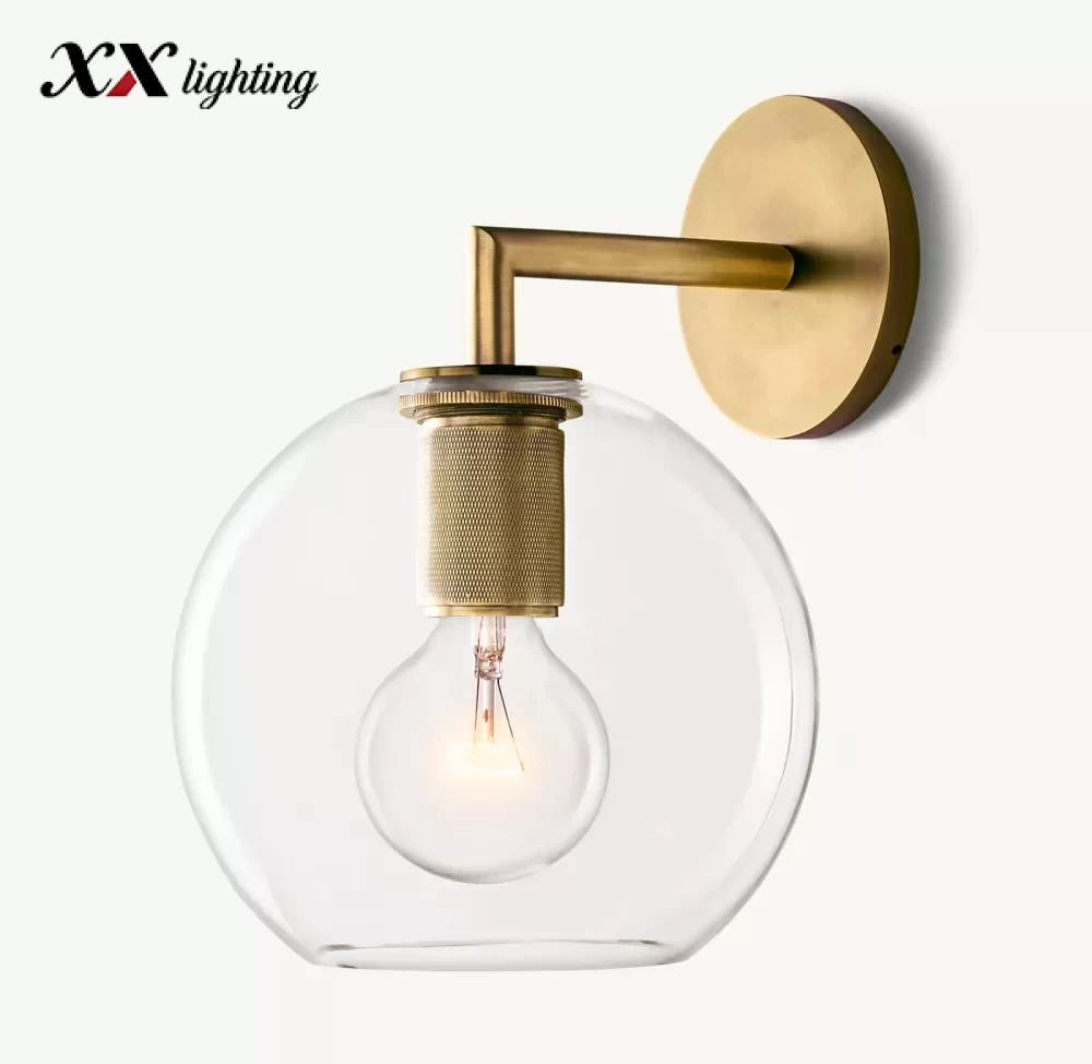 Utilitaire Globe Shade Sconce - 7½″, Polished Nickel