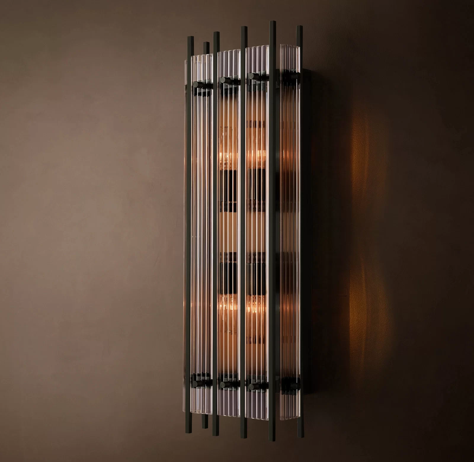 San Marco Glass Grand Round Sconce 12¾″ - 9¼″, Polished Nickel