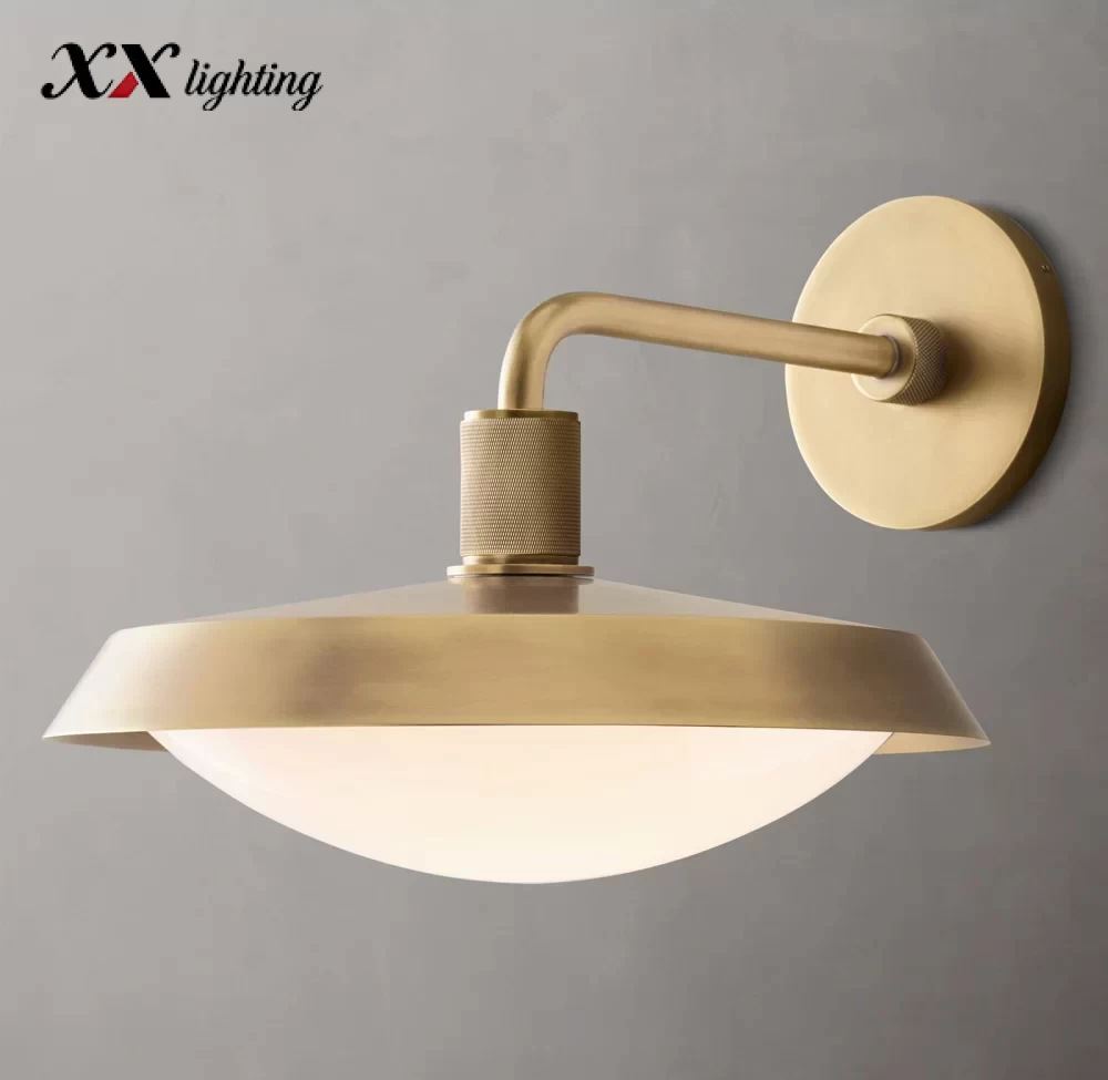 Kennan Barn Sconce 11″ - 14″, Lacquered Burnished Brass