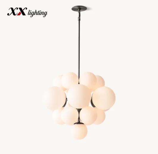 Cirque Cluster Chandelier 27 inch - 27″, Lacquered Burnished Brass