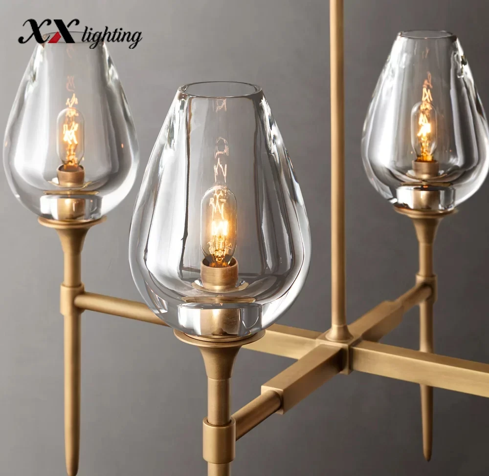 Tulip Linear Chandelier 52 inch - 52", Polished Nickel