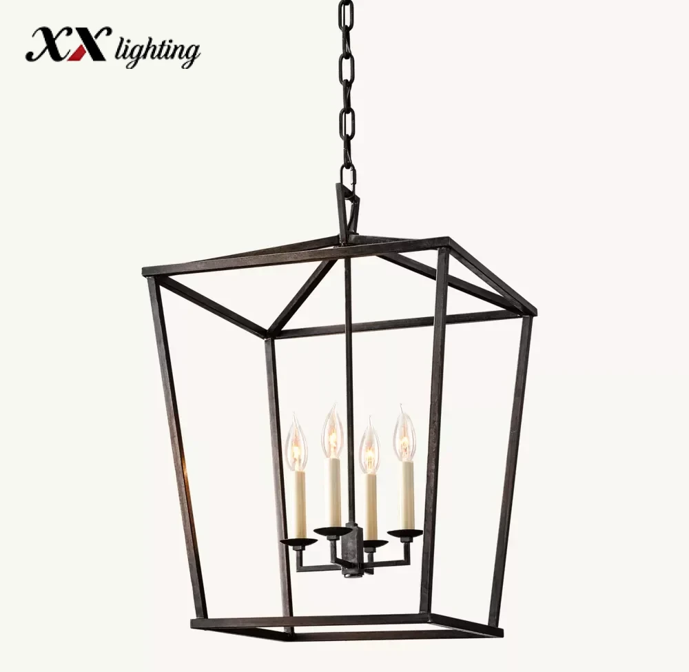 19th C. English Openwork Pendant Light 13 inch - 24", Gilded Iron