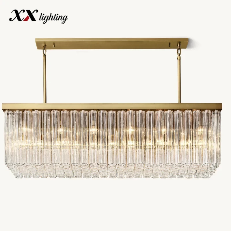 Cielo Rectangular Chandelier 54 inch - 72", Polished Nickel