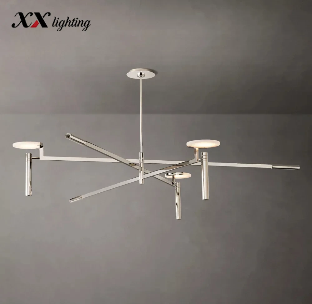 Melange Round Chandelier 45 inch - 60", Satin Nickel