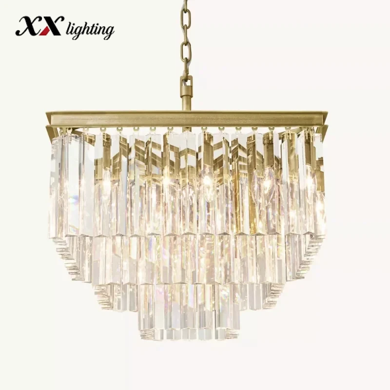 1920S Odeon Square Chandelier - 21¼″, Polished Nickel