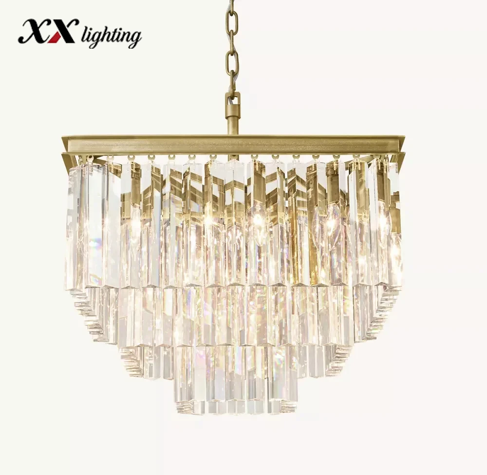 1920S Odeon Square Chandelier - 21¼″, Polished Nickel