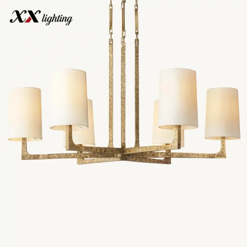 Wright Round Chandelier 36 inch - 36″, Hammered Pewter