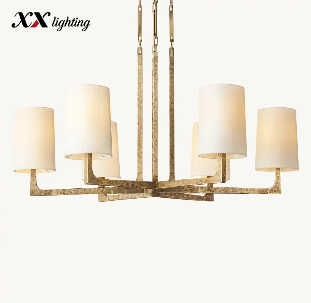 Wright Round Chandelier 36 inch - 36″, Hammered Pewter