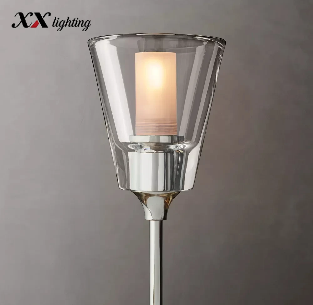 Torche De Verre Round Chandelier - 57¾″, Polished Nickel