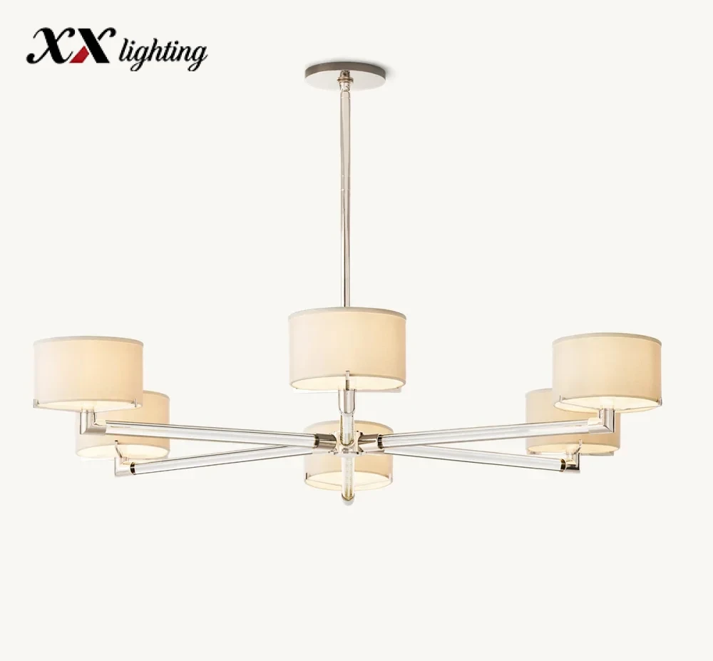 Truman Round Chandelier 36 inch - 48", Polished Nickel