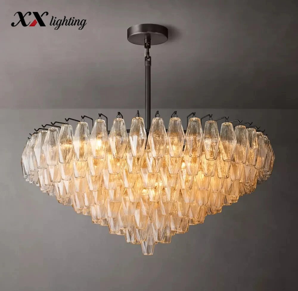 Chiara Clear Glass Tiered Round Chandelier