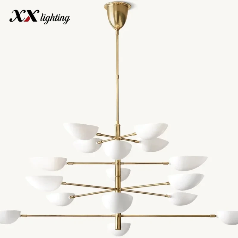 Graphic Chandelier 38 inch - 73", White