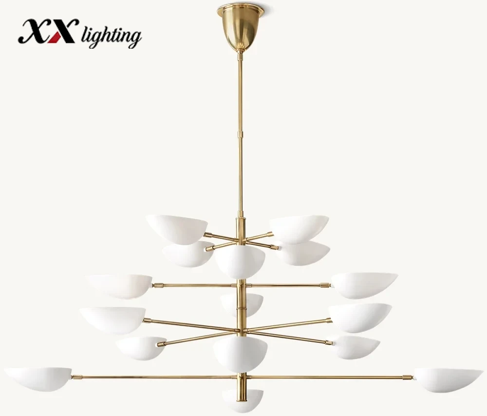 Graphic Chandelier 38 inch - 73", White