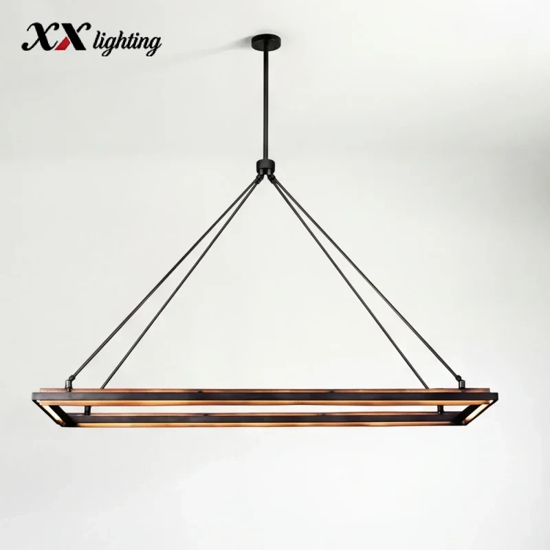 Peralta Rectangular Chandelier 50 inch - 62", Forged Iron