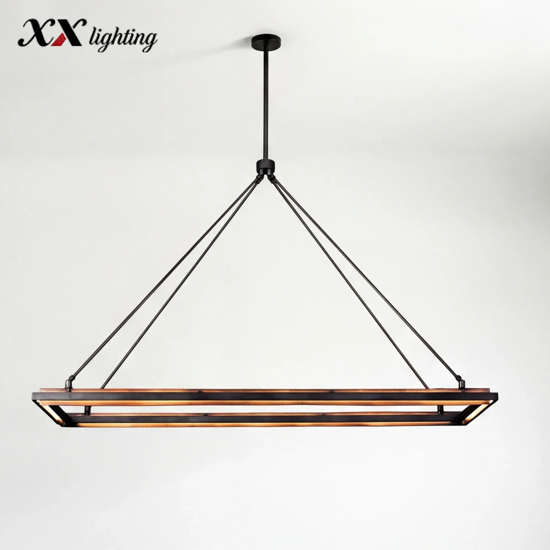 Peralta Rectangular Chandelier 50 inch - 62", Forged Iron