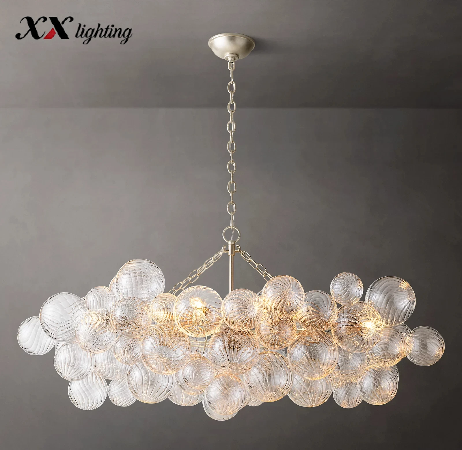 Talia Linear Chandelier 51 inch - 51", Plaster