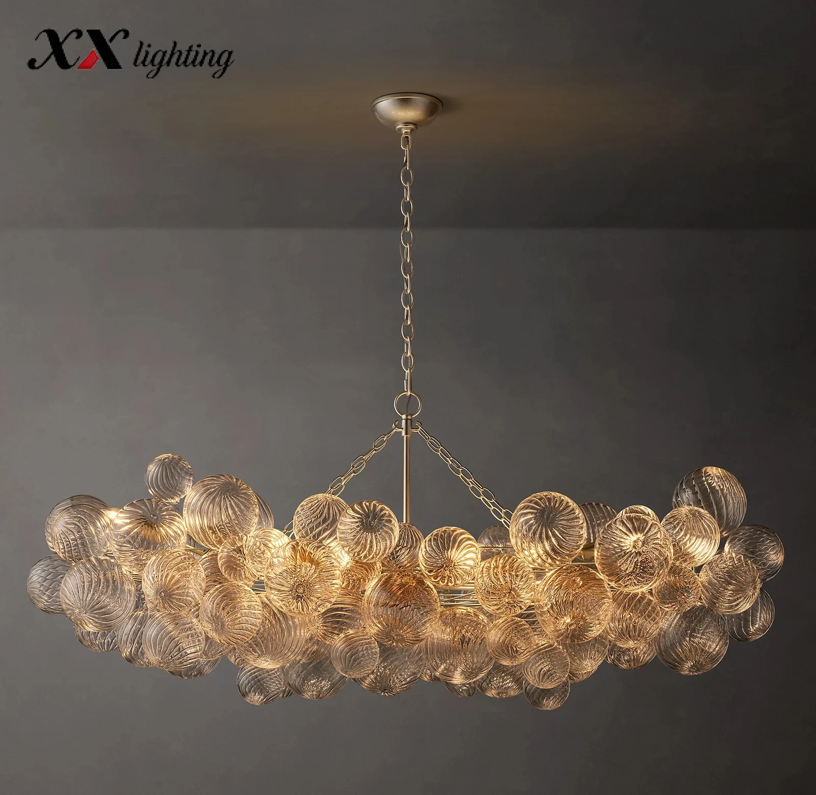 Talia Linear Chandelier 51 inch - 63¼", Plaster