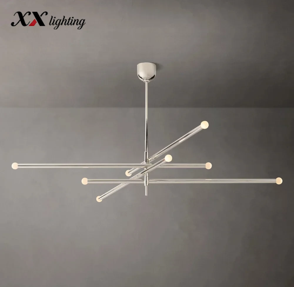 Rousseau 8-Light Mobile Orb Chandelier - 53″, Polished Nickel