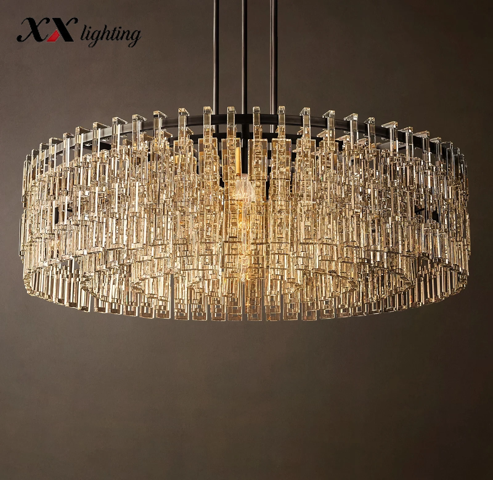Marignan Round Chandelier 36 inch - 48″, Lacquered Burnished Brass