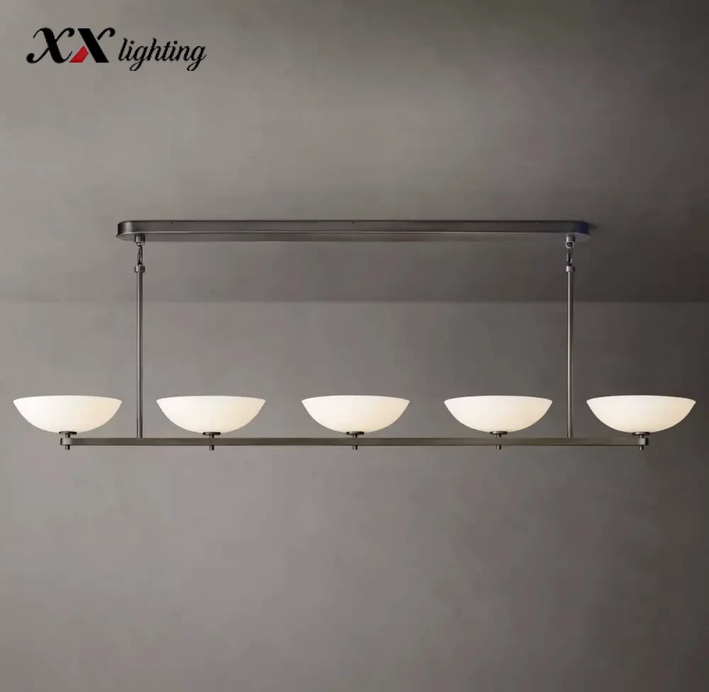 Vernet Linear Chandelier 60 inch - 76", Satin Nickel