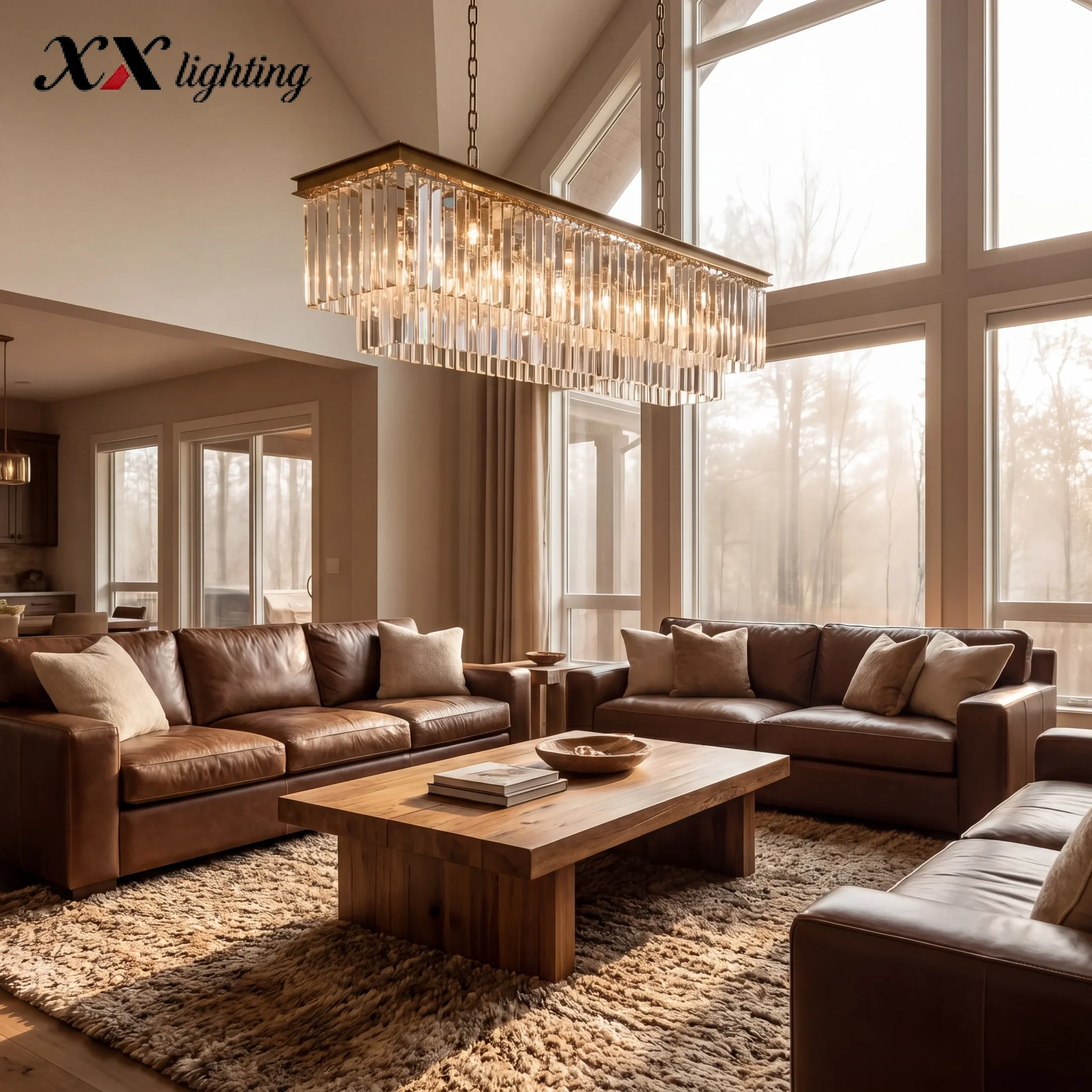1920S Odeon Rectangular Chandelier - 72", Polished Nickel
