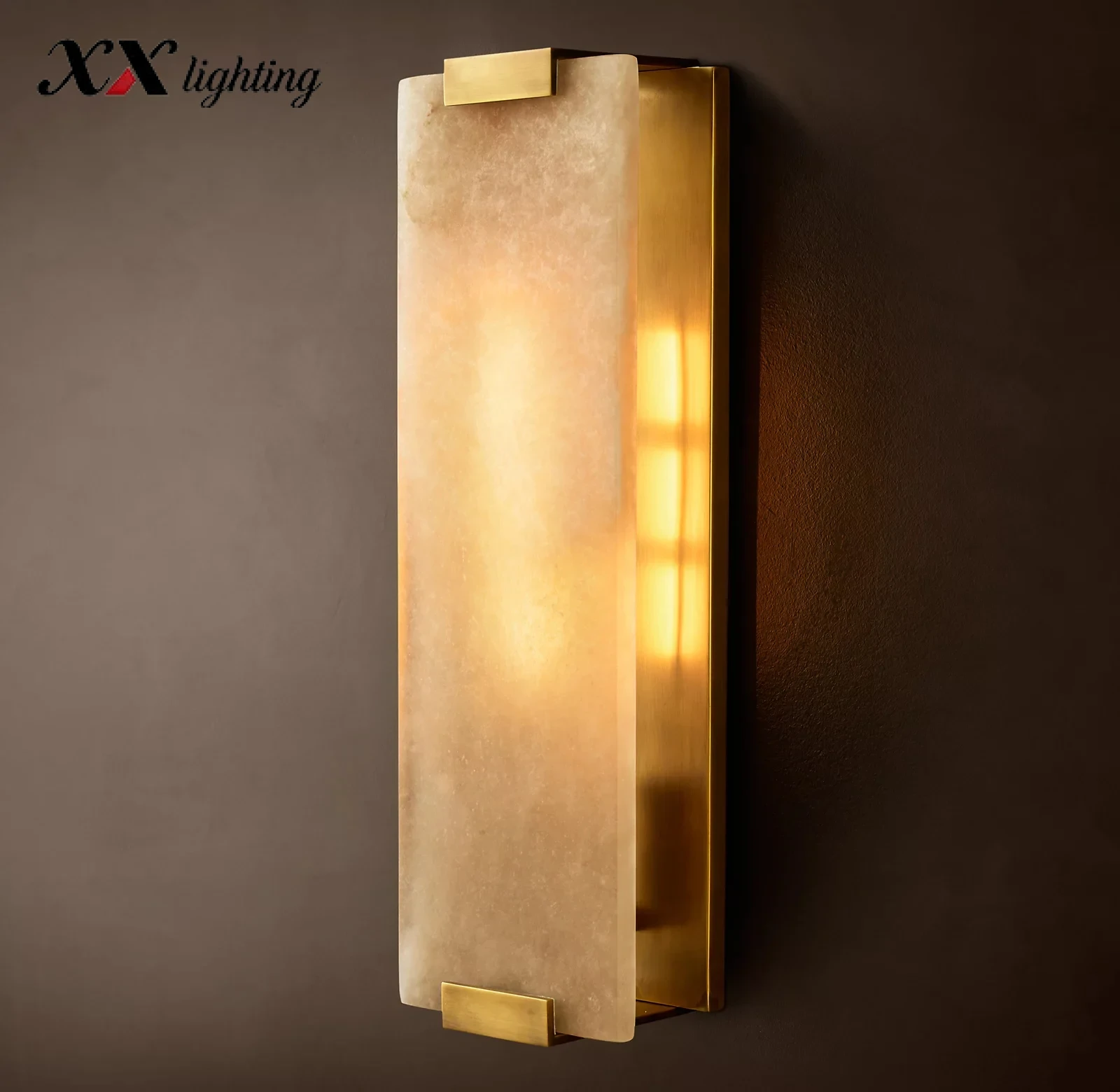 Hand-Carved Alabaster Sconce 6 inch - 6″, Polished Nickel