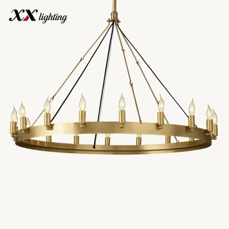 Vintage Candelabra Round Chandelier