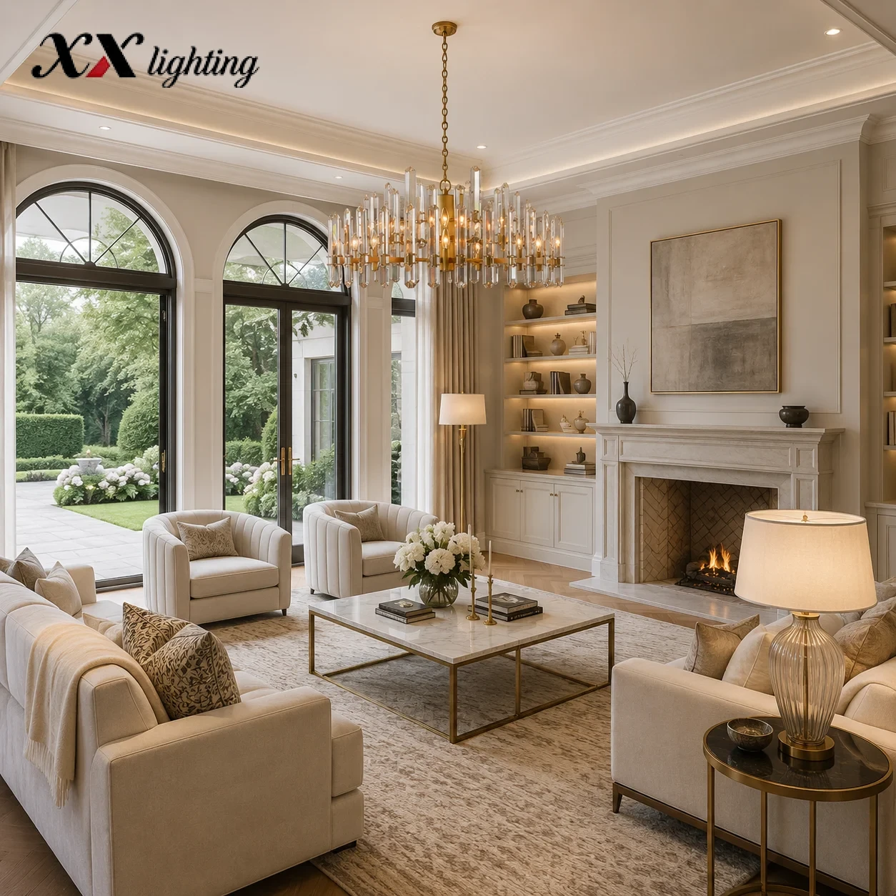 Bonnington Round Chandelier - 48", Polished Nickel