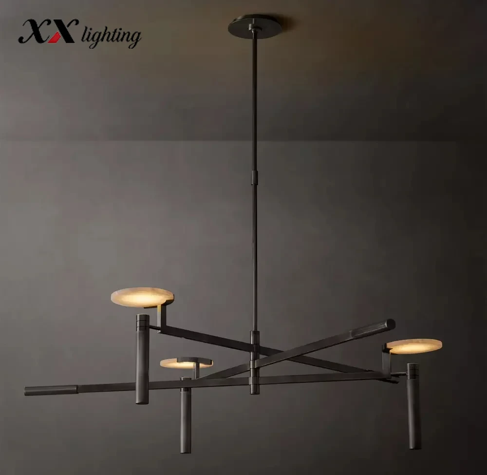 Melange Round Chandelier 45 inch - 45", Satin Nickel