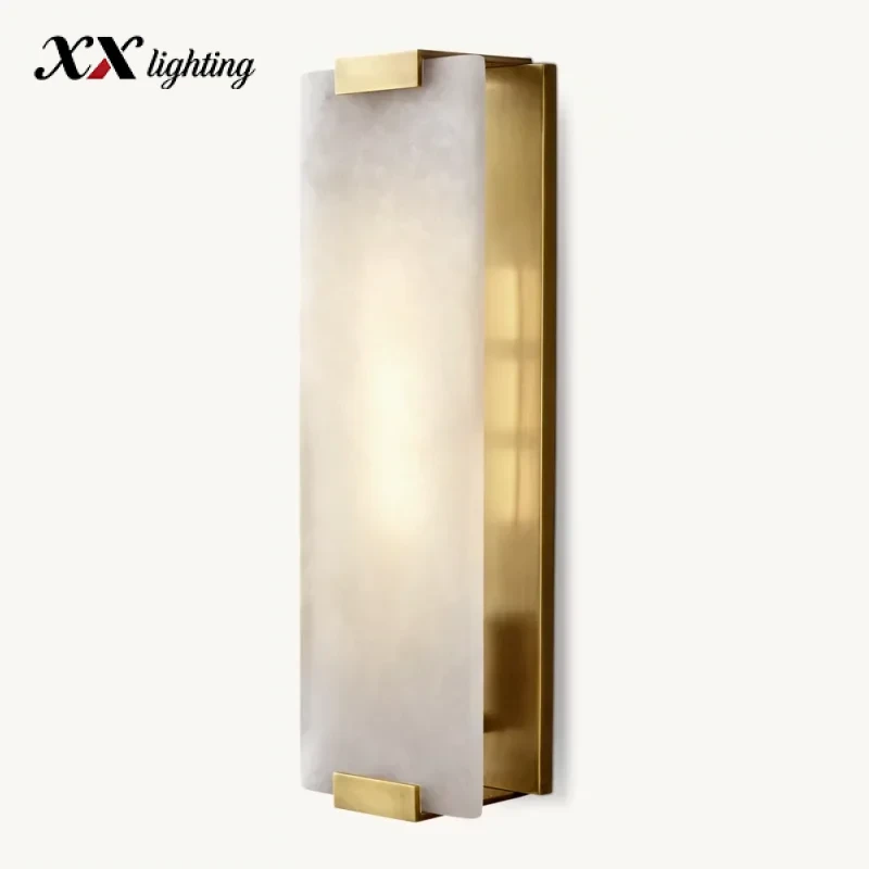 Hand-Carved Alabaster Sconce 6 inch - 6″, Polished Nickel