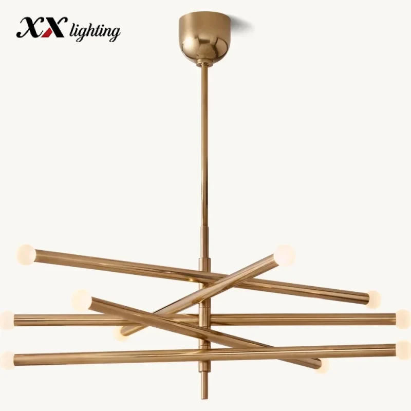 Rousseau 10-Light Mobile Orb Chandelier - 38¼″, Vintage Brass