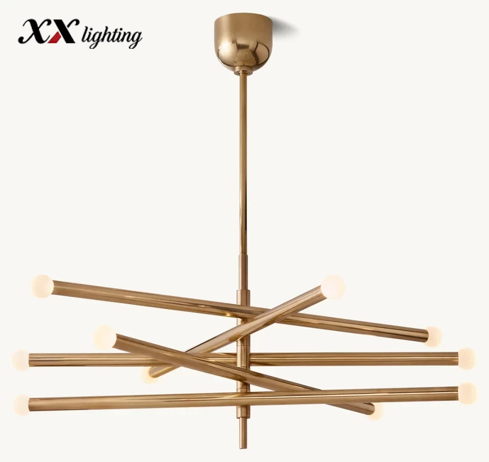 Rousseau 10-Light Mobile Orb Chandelier - 38¼″, Vintage Brass