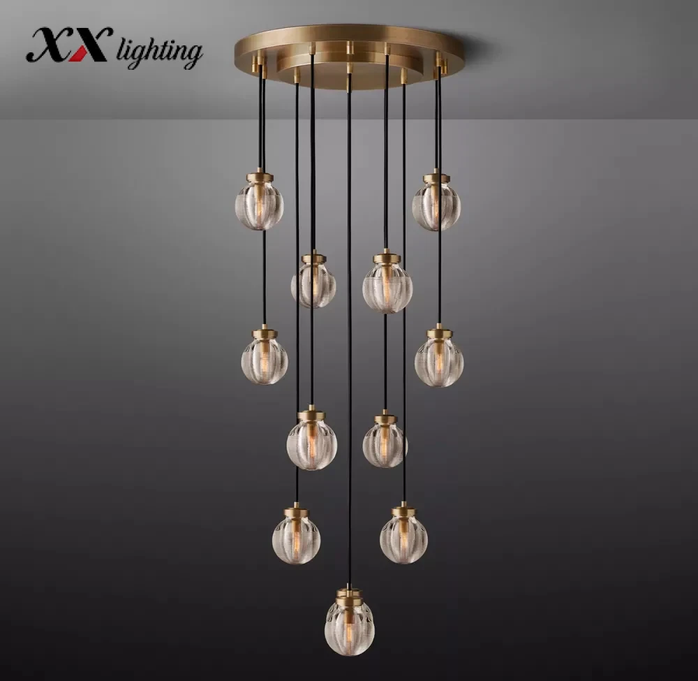 Pearl Round Chandelier 22 inch - 22″, Satin Nickel