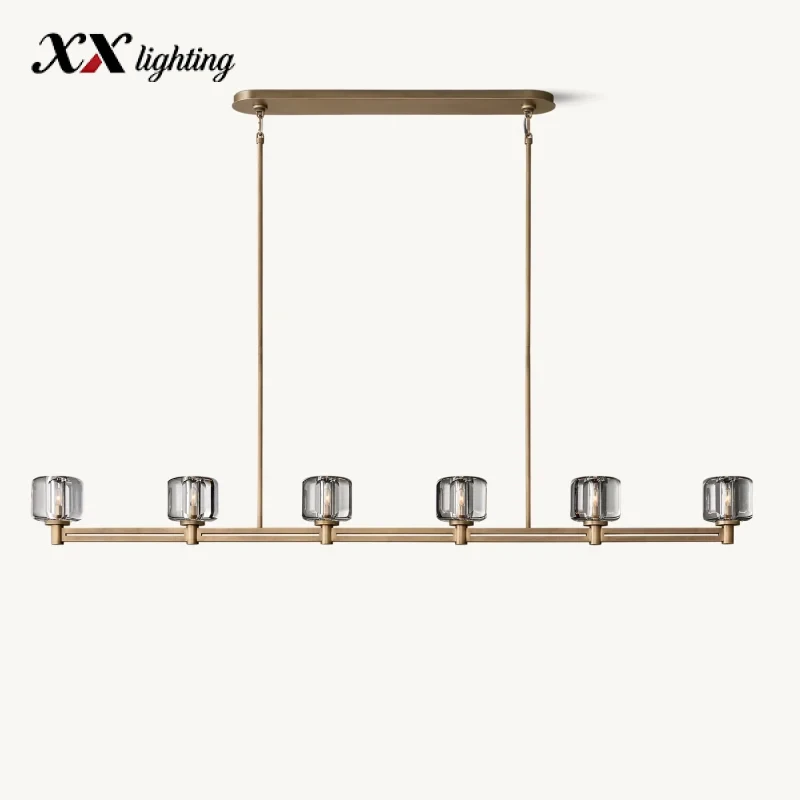 Demaret Linear Chandelier 54 inch - 72″, Polished Nickel