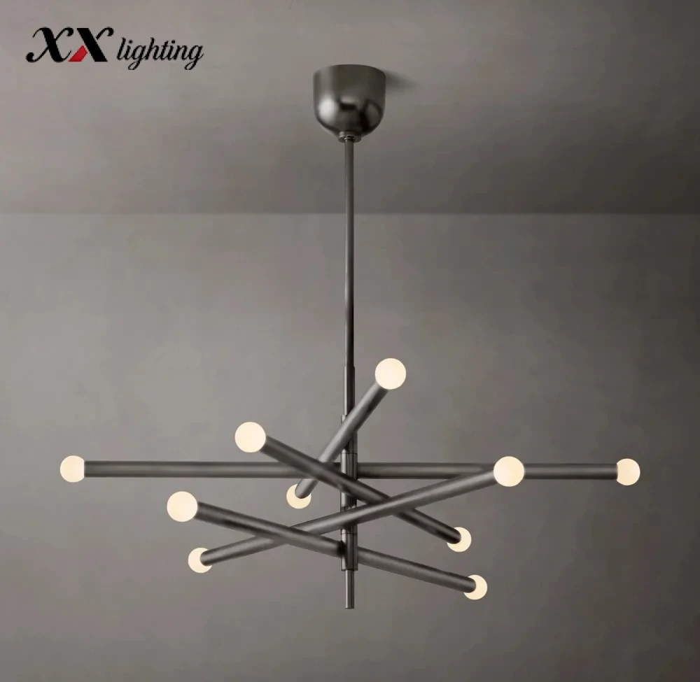 Rousseau 10-Light Mobile Orb Chandelier - 38¼″, Vintage Brass