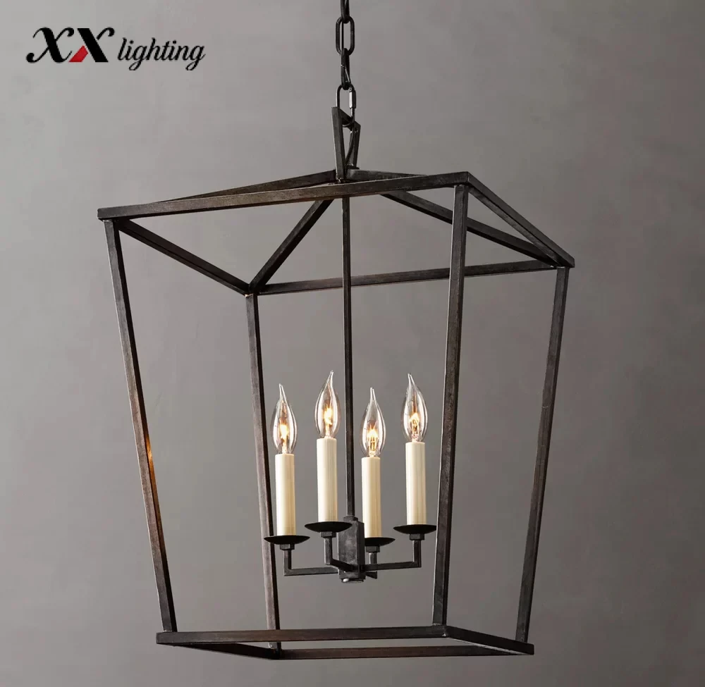 19th C. English Openwork Pendant Light 12 inch - 24", Gilded Iron
