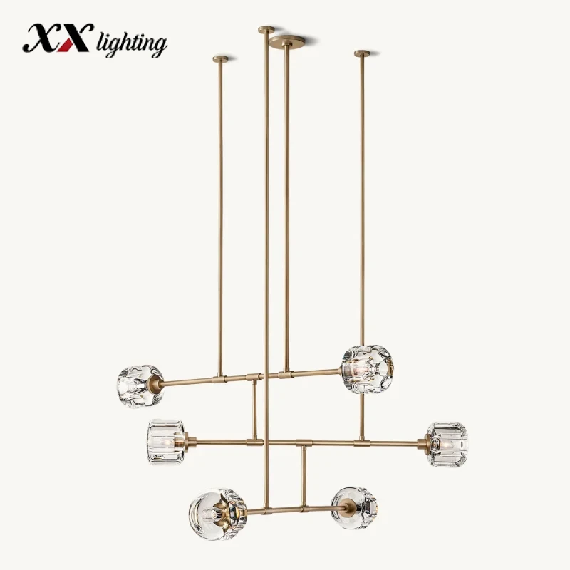 Demaret Mobile Round Chandelier 48 inch - 48″, Polished Nickel