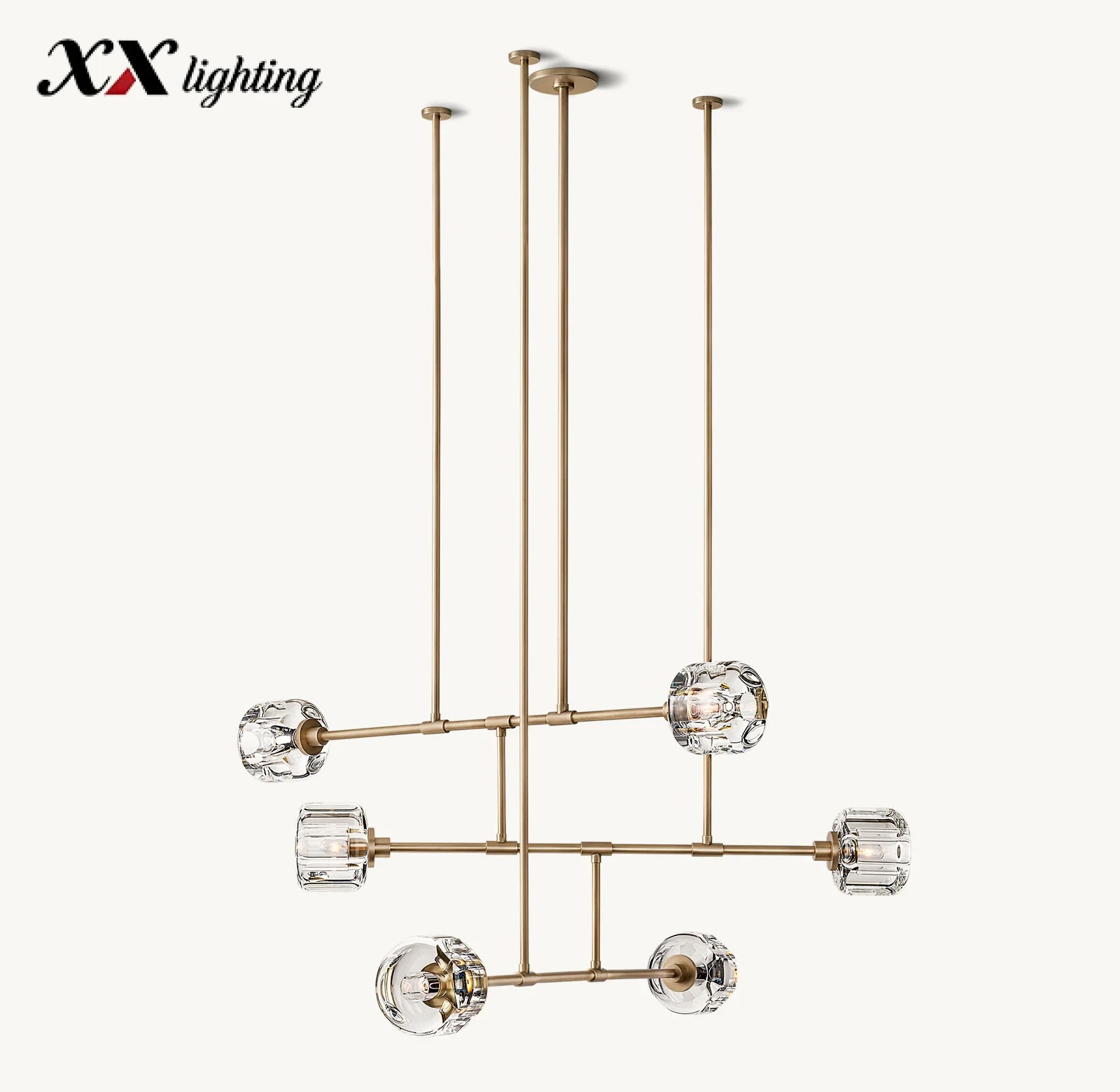 Demaret Mobile Round Chandelier 48 inch - 48″, Polished Nickel