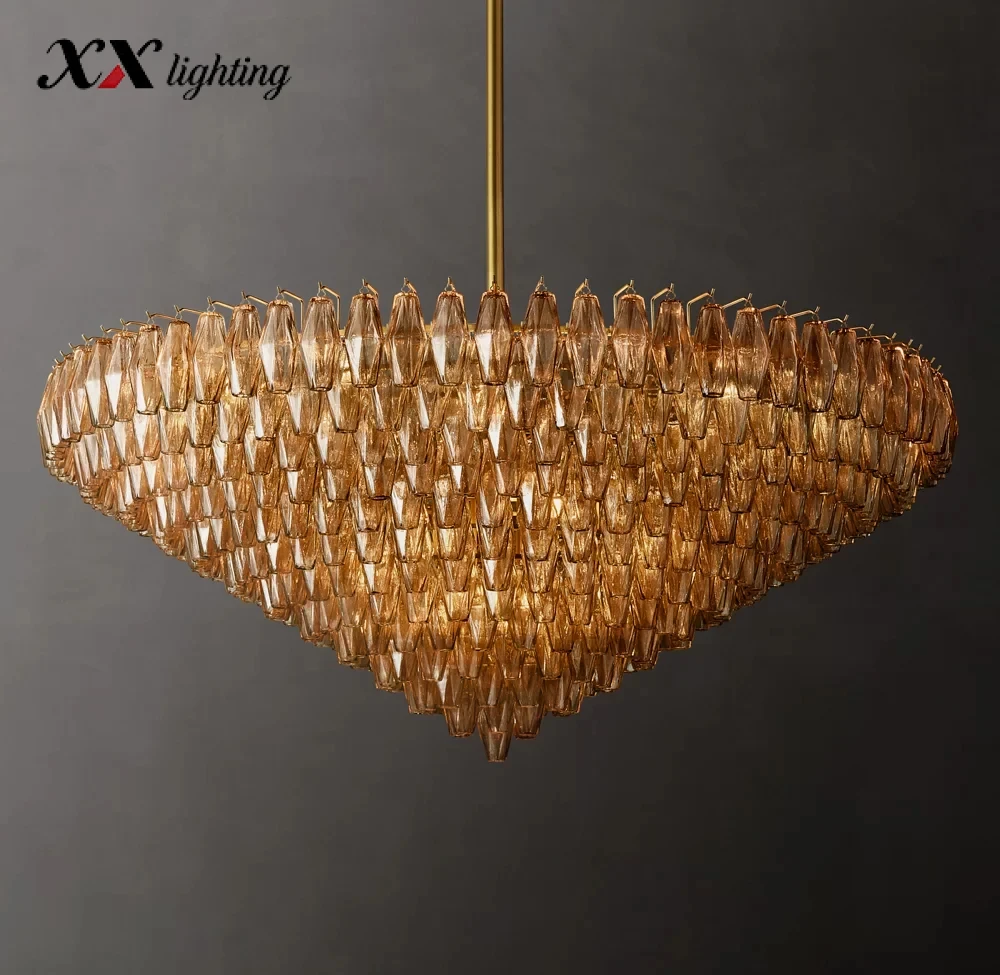 Chiara Clear Glass Tiered Round Chandelier