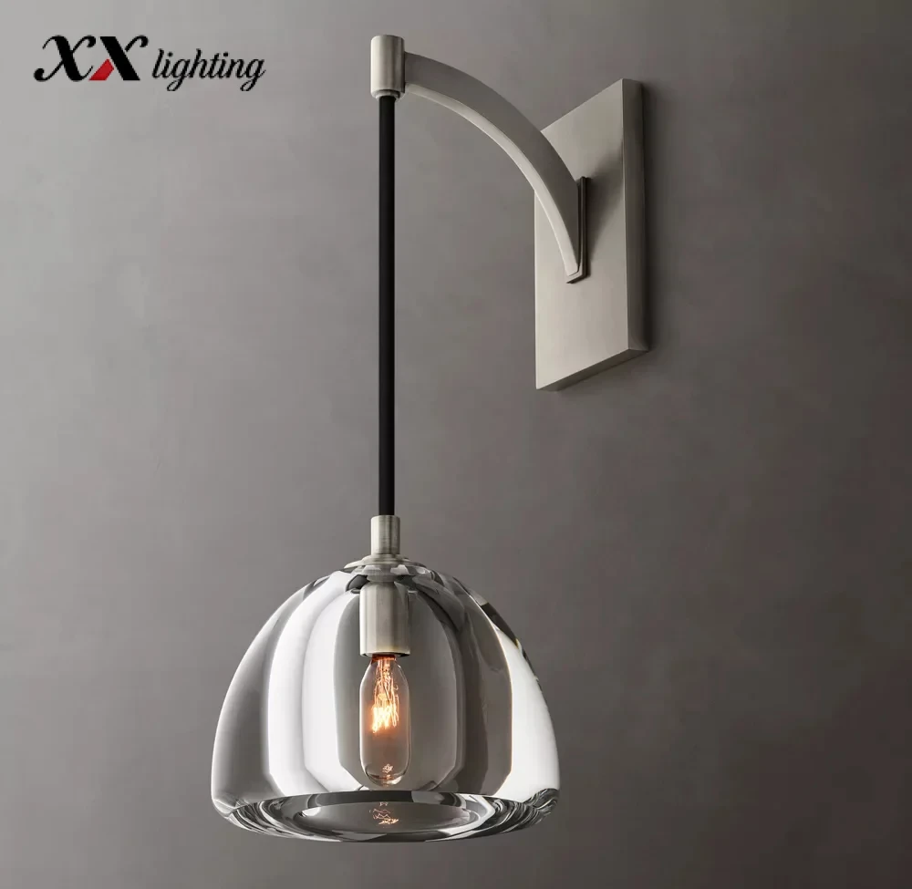 Hemisphere Sconce 7 inch - 7″, Satin Nickel