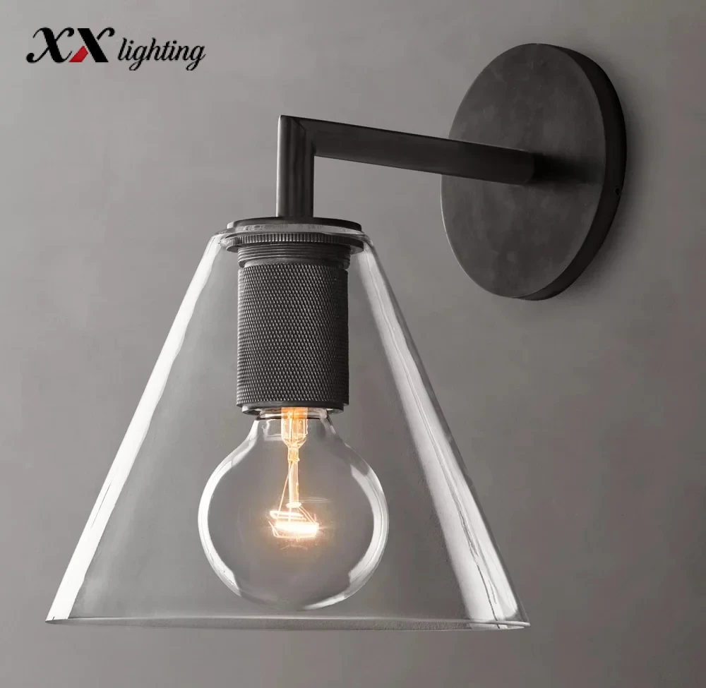 Utilitaire Funnel Shade Sconce 8 inch - 8″, Polished Nickel
