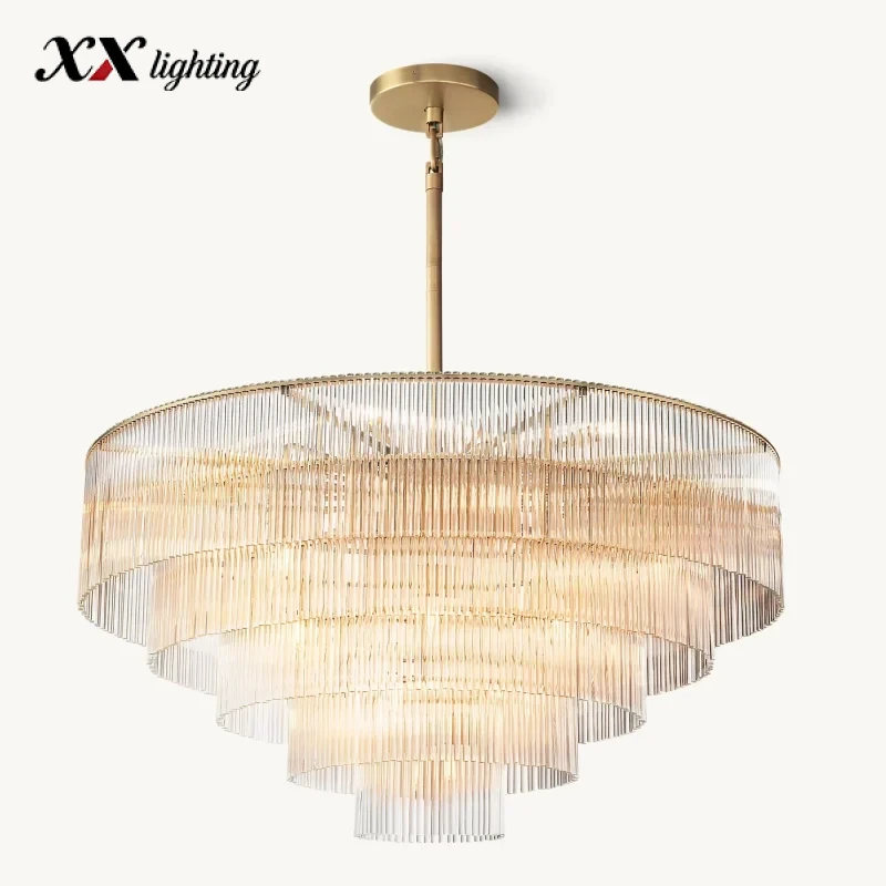 Amadeo Round Chandelier - 49¾″, Polished Nickel