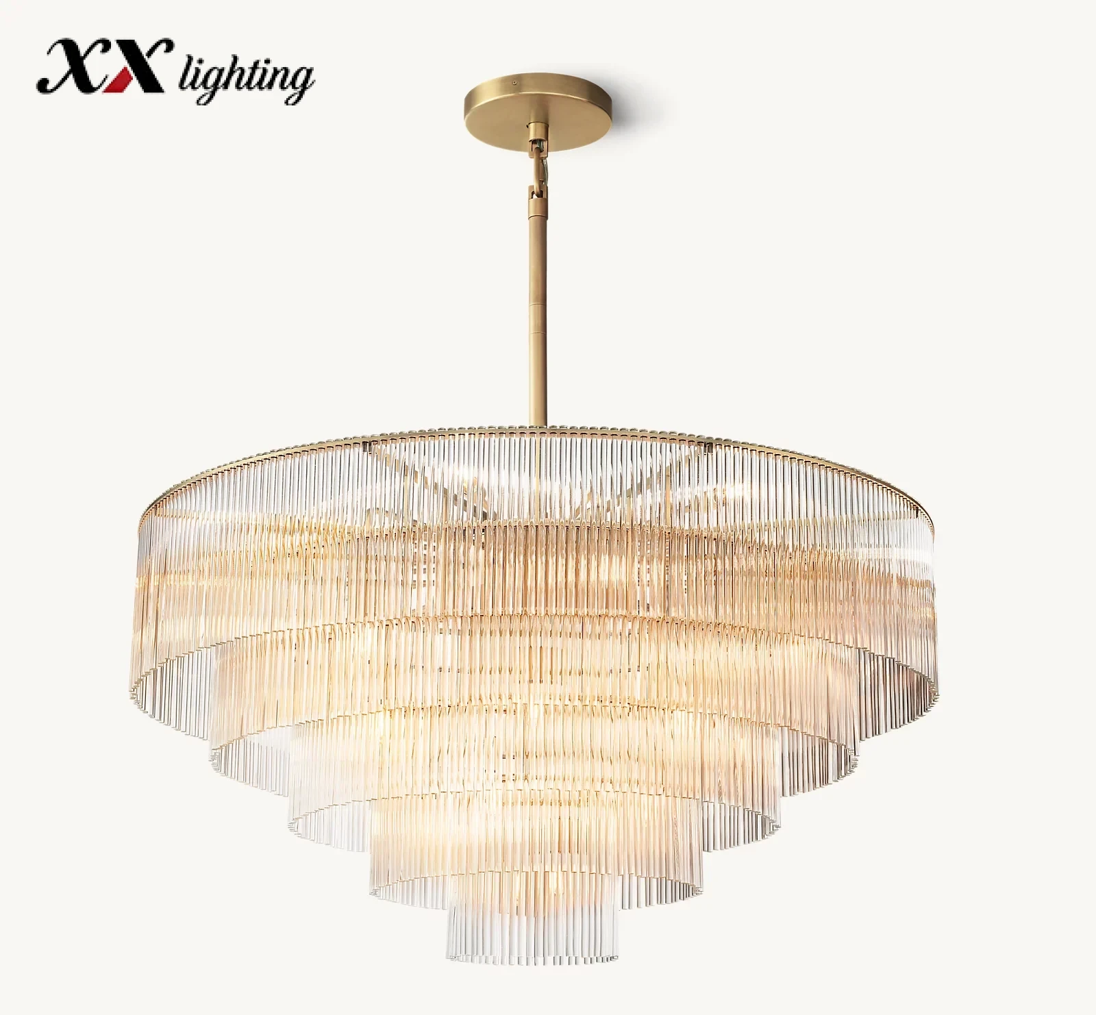 Amadeo Round Chandelier - 49¾″, Polished Nickel