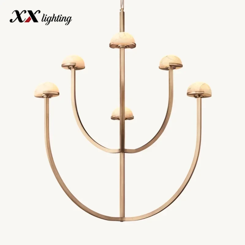 Pedra Round Chandelier 24 inch - 32", Polished Nickel
