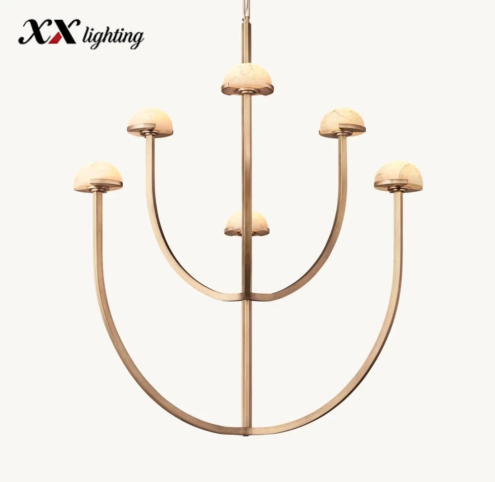 Pedra Round Chandelier 24 inch - 32", Polished Nickel