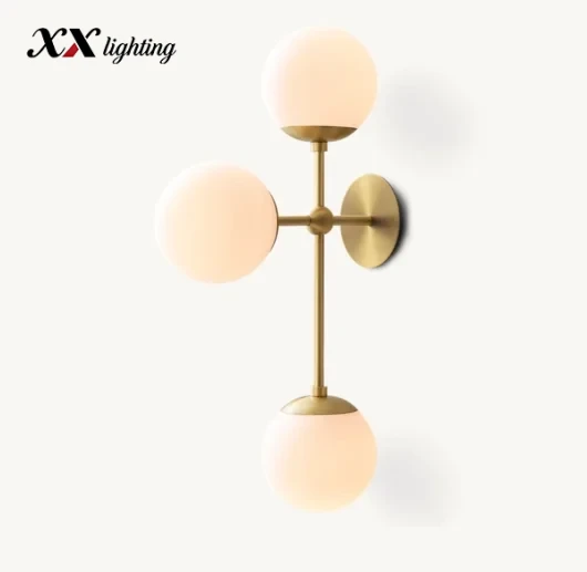 Cirque Triple Sconce 6 inch - 6″, Lacquered Burnished Brass