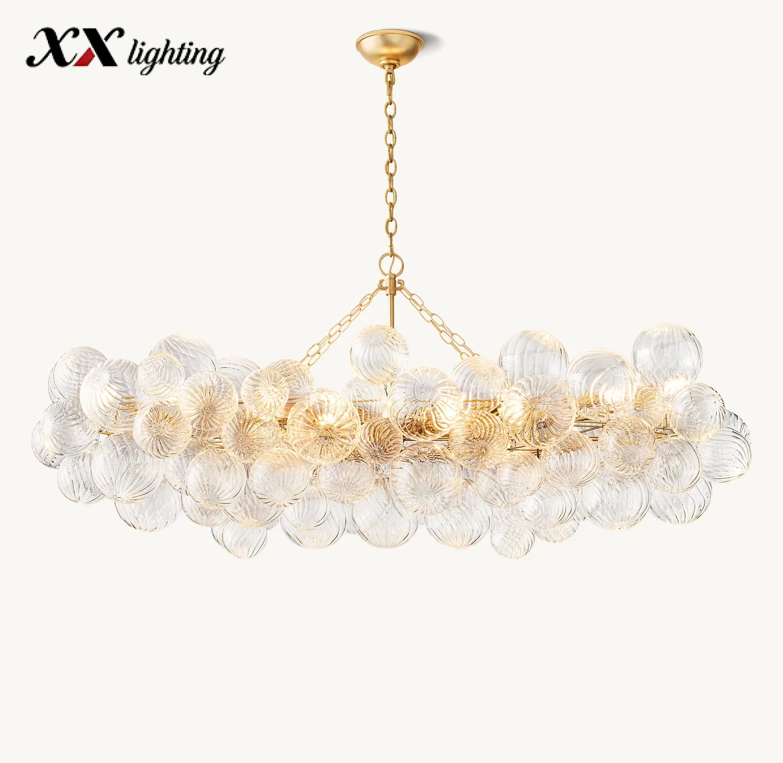 Talia Linear Chandelier 51 inch - 63¼", Plaster